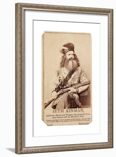 Seth Kinman, California Hunter And Trapper, Who Presented President Lincoln With Elk-Horn Chair-Matthew Brady-Framed Art Print