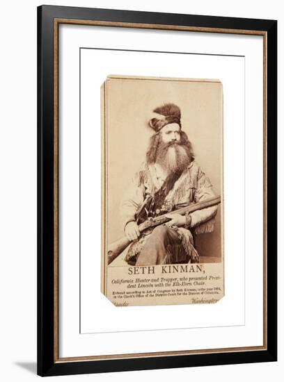 Seth Kinman, California Hunter And Trapper, Who Presented President Lincoln With Elk-Horn Chair-Matthew Brady-Framed Art Print