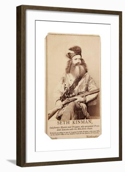 Seth Kinman, California Hunter And Trapper, Who Presented President Lincoln With Elk-Horn Chair-Matthew Brady-Framed Art Print