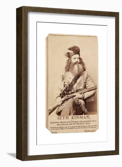 Seth Kinman, California Hunter And Trapper, Who Presented President Lincoln With Elk-Horn Chair-Matthew Brady-Framed Art Print