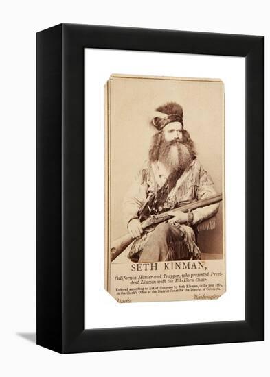 Seth Kinman, California Hunter And Trapper, Who Presented President Lincoln With Elk-Horn Chair-Matthew Brady-Framed Stretched Canvas