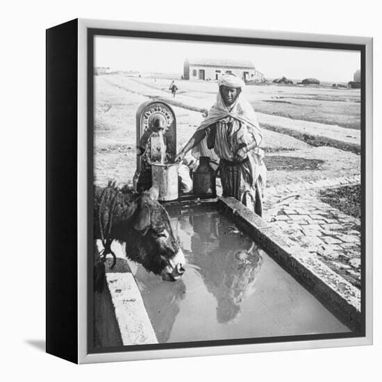 Sétif. Une fontaine-null-Framed Premier Image Canvas