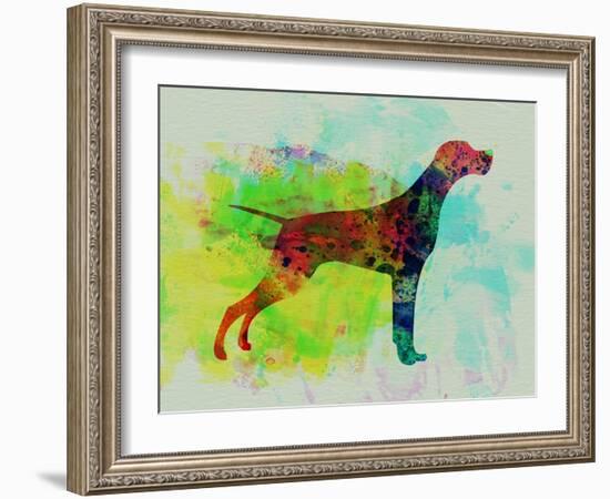 Setter Pointer Watercolor-NaxArt-Framed Art Print