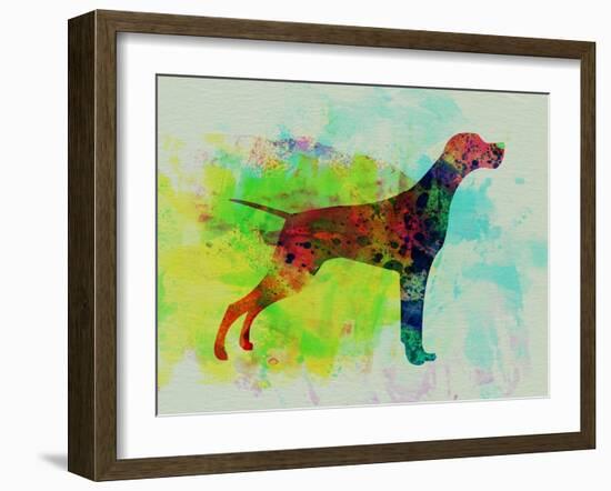 Setter Pointer Watercolor-NaxArt-Framed Art Print