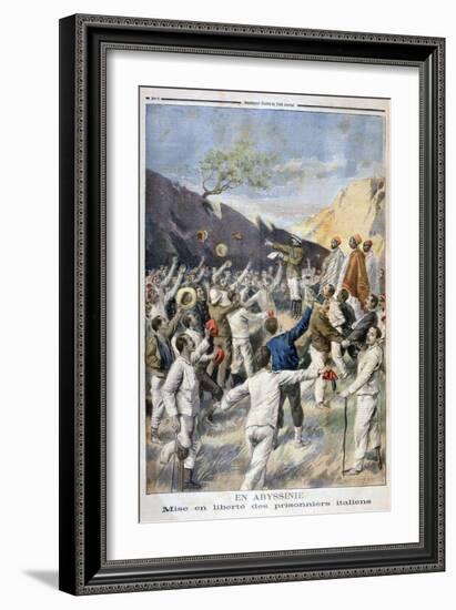 Setting Free of the Italian Prisoners, Abyssinia, 1896-F Meaulle-Framed Giclee Print