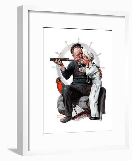 "Setting One's Sights" or "Ship Ahoy", August 19,1922-Norman Rockwell-Framed Premium Giclee Print