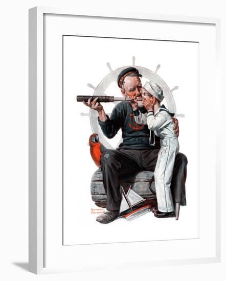 "Setting One's Sights" or "Ship Ahoy", August 19,1922-Norman Rockwell-Framed Premium Giclee Print