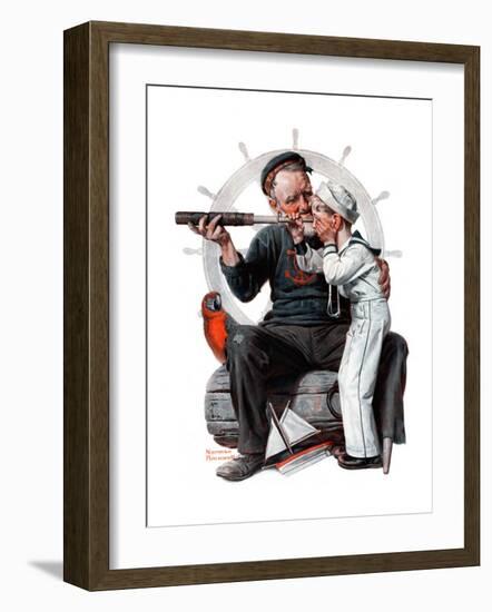 "Setting One's Sights" or "Ship Ahoy", August 19,1922-Norman Rockwell-Framed Giclee Print