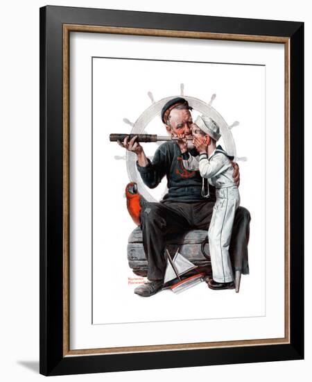 "Setting One's Sights" or "Ship Ahoy", August 19,1922-Norman Rockwell-Framed Giclee Print