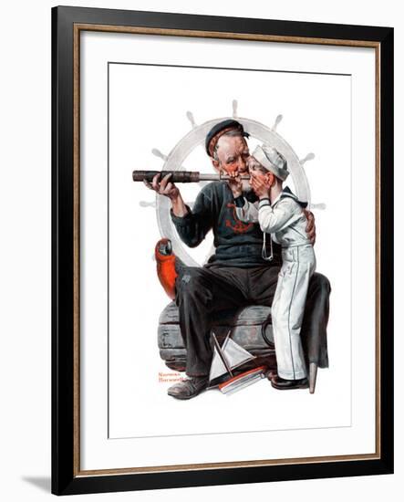 "Setting One's Sights" or "Ship Ahoy", August 19,1922-Norman Rockwell-Framed Giclee Print