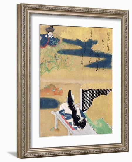 Setting Out for Kawachi, from Chapter 23 of 'Tales of Ise' (Ink, Colour and Gold on Paper)-Tawaraya Sotatsu-Framed Giclee Print