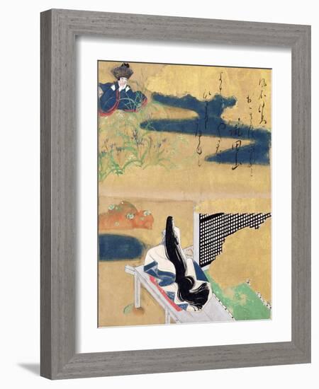 Setting Out for Kawachi, from Chapter 23 of 'Tales of Ise' (Ink, Colour and Gold on Paper)-Tawaraya Sotatsu-Framed Giclee Print