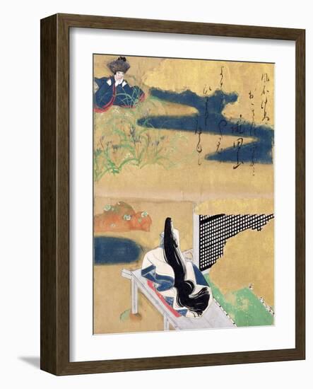 Setting Out for Kawachi, from Chapter 23 of 'Tales of Ise' (Ink, Colour and Gold on Paper)-Tawaraya Sotatsu-Framed Giclee Print