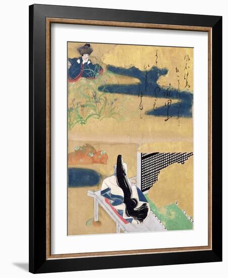 Setting Out for Kawachi, from Chapter 23 of 'Tales of Ise' (Ink, Colour and Gold on Paper)-Tawaraya Sotatsu-Framed Giclee Print