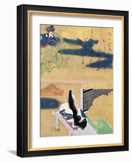 Setting Out for Kawachi, from Chapter 23 of 'Tales of Ise' (Ink, Colour and Gold on Paper)-Tawaraya Sotatsu-Framed Giclee Print