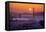 Setting Sun Behind Golden Gate Bridge, Downtown San Francisco-Vincent James-Framed Premier Image Canvas