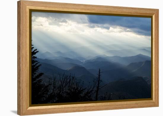 Setting Sun on Mountains in the Blue Ridge Mountains of Western North Carolina-Vince M. Camiolo-Framed Premier Image Canvas