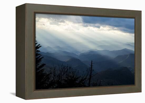 Setting Sun on Mountains in the Blue Ridge Mountains of Western North Carolina-Vince M. Camiolo-Framed Premier Image Canvas