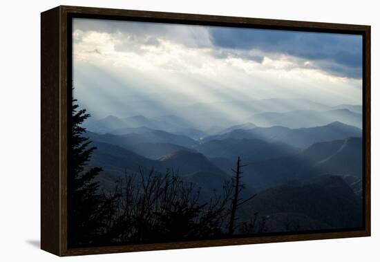 Setting Sun on Mountains in the Blue Ridge Mountains of Western North Carolina-Vince M. Camiolo-Framed Premier Image Canvas