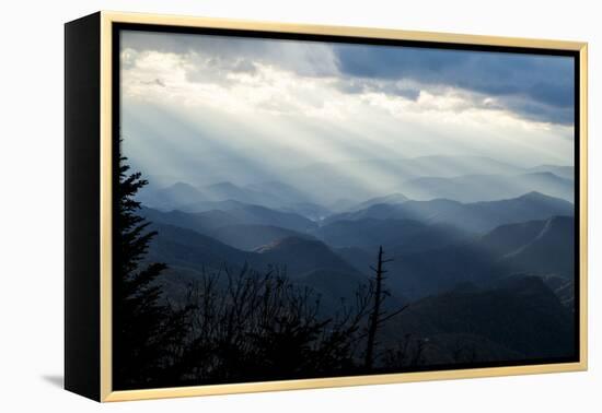 Setting Sun on Mountains in the Blue Ridge Mountains of Western North Carolina-Vince M. Camiolo-Framed Premier Image Canvas