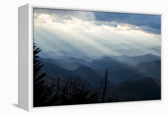 Setting Sun on Mountains in the Blue Ridge Mountains of Western North Carolina-Vince M. Camiolo-Framed Premier Image Canvas