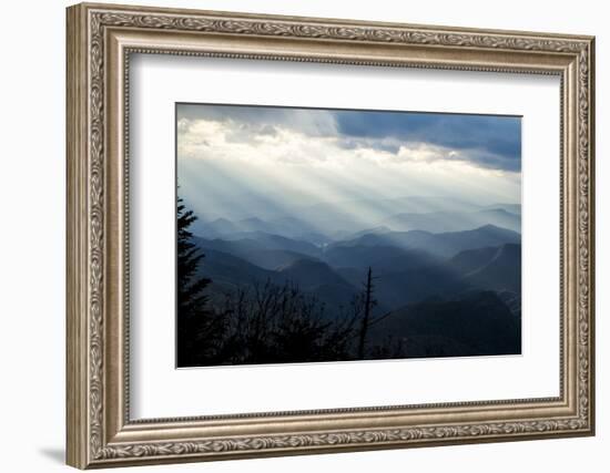 Setting Sun on Mountains in the Blue Ridge Mountains of Western North Carolina-Vince M. Camiolo-Framed Premium Photographic Print