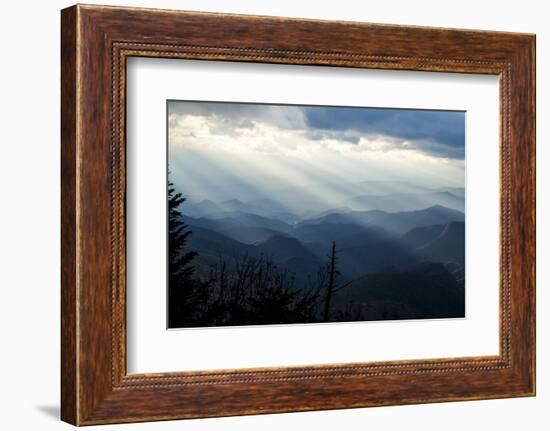 Setting Sun on Mountains in the Blue Ridge Mountains of Western North Carolina-Vince M. Camiolo-Framed Premium Photographic Print