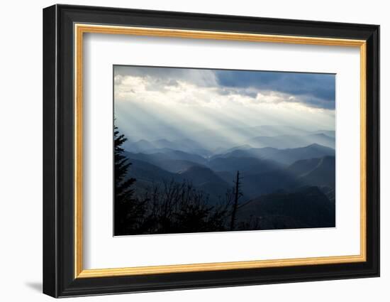 Setting Sun on Mountains in the Blue Ridge Mountains of Western North Carolina-Vince M. Camiolo-Framed Premium Photographic Print