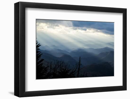 Setting Sun on Mountains in the Blue Ridge Mountains of Western North Carolina-Vince M. Camiolo-Framed Photographic Print