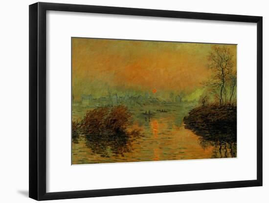 Setting Sun on the Seine at Lavacourt, Effect of Winter, 1880-Claude Monet-Framed Giclee Print