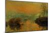 Setting Sun on the Seine at Lavacourt, Effect of Winter, 1880-Claude Monet-Mounted Giclee Print