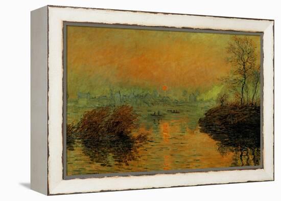 Setting Sun on the Seine at Lavacourt, Effect of Winter, 1880-Claude Monet-Framed Premier Image Canvas