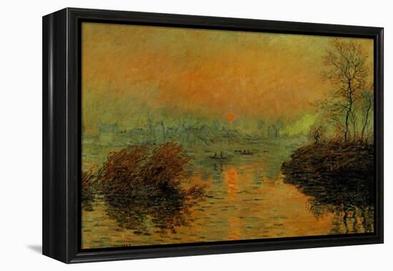 Setting Sun on the Seine at Lavacourt, Effect of Winter, 1880-Claude Monet-Framed Premier Image Canvas