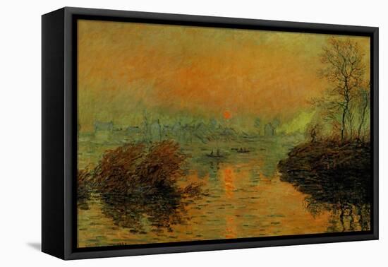 Setting Sun on the Seine at Lavacourt, Effect of Winter, 1880-Claude Monet-Framed Premier Image Canvas