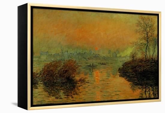 Setting Sun on the Seine at Lavacourt, Effect of Winter, 1880-Claude Monet-Framed Premier Image Canvas