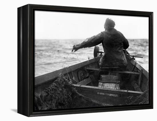 Setting the Line From Dory, Alaska Coast, Undated-Asahel Curtis-Framed Premier Image Canvas