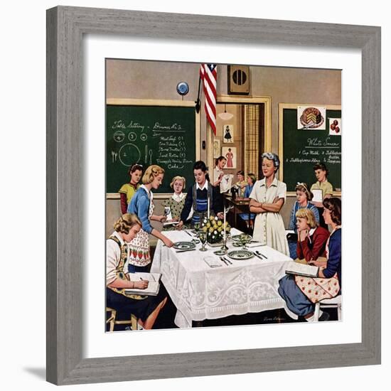 "Setting the Table", February 16, 1957-Stevan Dohanos-Framed Giclee Print