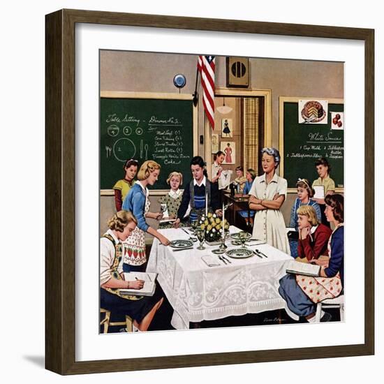 "Setting the Table", February 16, 1957-Stevan Dohanos-Framed Giclee Print