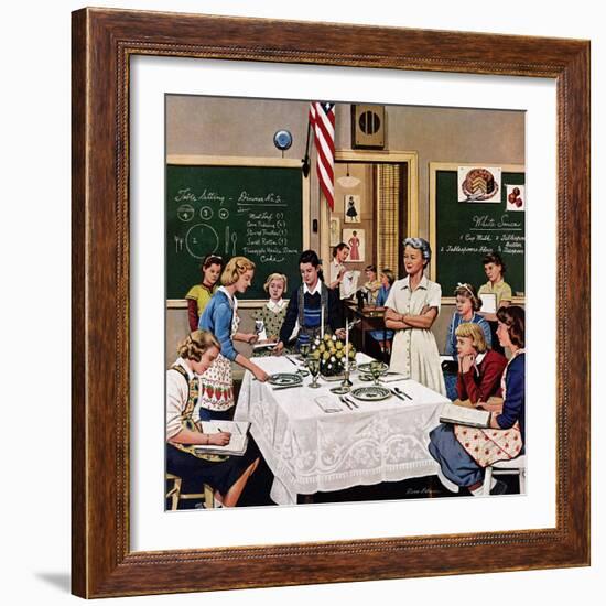 "Setting the Table", February 16, 1957-Stevan Dohanos-Framed Giclee Print