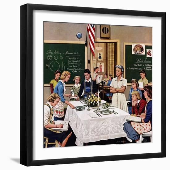 "Setting the Table", February 16, 1957-Stevan Dohanos-Framed Giclee Print