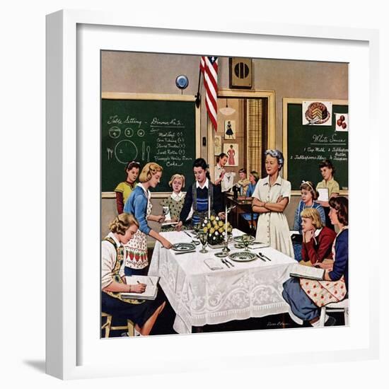 "Setting the Table", February 16, 1957-Stevan Dohanos-Framed Giclee Print