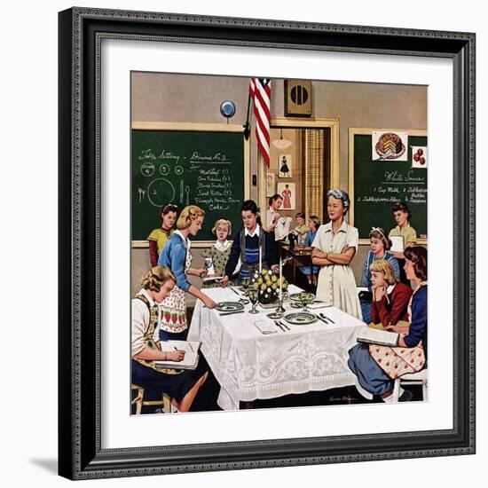 "Setting the Table", February 16, 1957-Stevan Dohanos-Framed Giclee Print