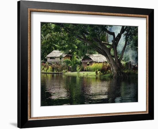 Settlement of Huts Beside the Sepik River, Papua New Guinea, Pacific Islands, Pacific-Sassoon Sybil-Framed Photographic Print