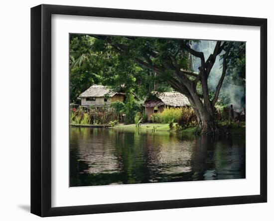 Settlement of Huts Beside the Sepik River, Papua New Guinea, Pacific Islands, Pacific-Sassoon Sybil-Framed Photographic Print