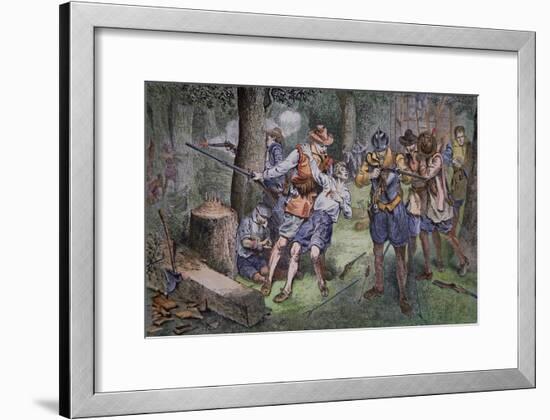 Settlement of Jamestown, Virginia in 1607-American School-Framed Giclee Print