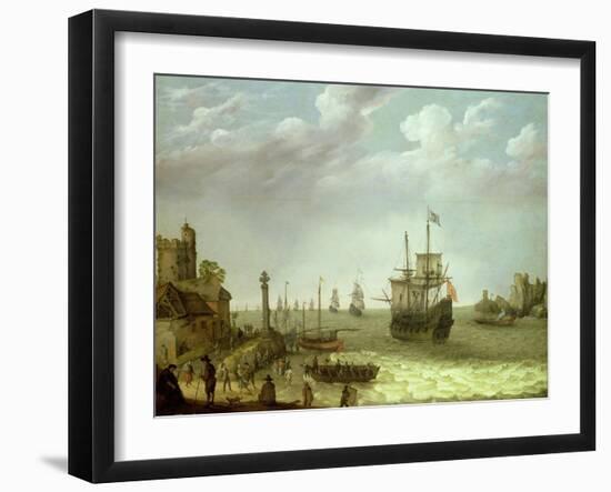 Settlement on a Rocky Shore with the Dutch Fleet Approaching, 1640-Abraham Willaerts-Framed Giclee Print