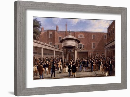 Settling Day at Tattersalls, Print Made by Charles Hunt, 1836-James Pollard-Framed Giclee Print