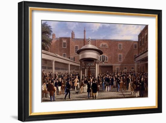 Settling Day at Tattersalls, Print Made by Charles Hunt, 1836-James Pollard-Framed Giclee Print