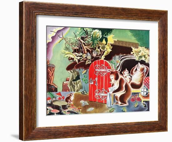 Settling Down for Winter - Jack & Jill-Frank Dobias-Framed Giclee Print