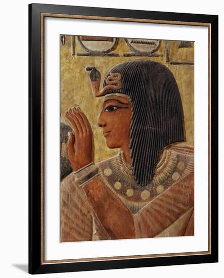 Sety I, c.1290-1279 BC 19th Dynasty New Kingdom Egyptian Pharaoh, with Goddess Hathor--Framed Photographic Print